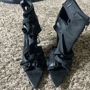 Black Strappy Women's Shoes - RUNS SMALL